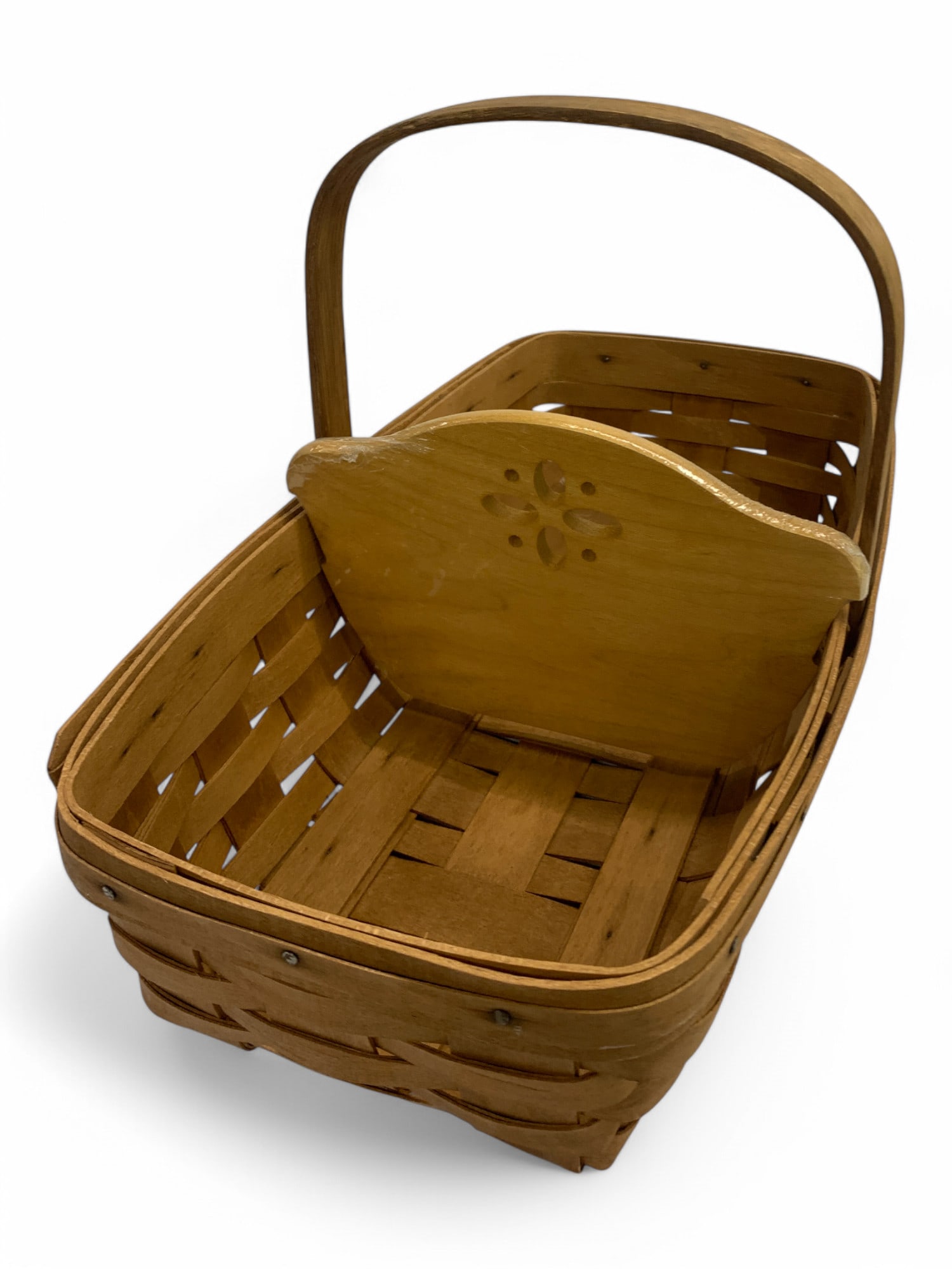 Longaberger Bread Basket With Wooden Divider - 2