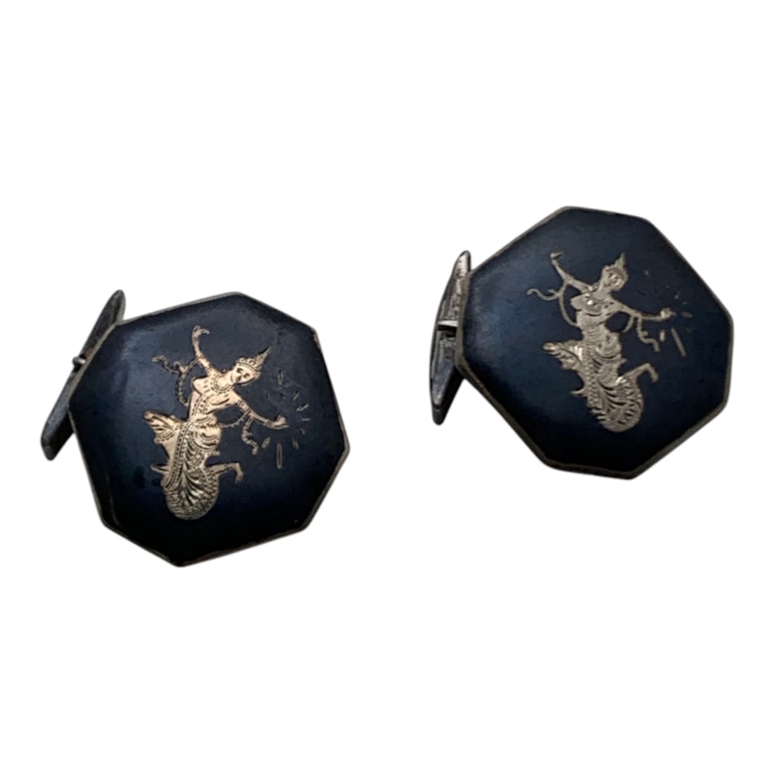 Sterling Silver Siam Cuff Links - 3
