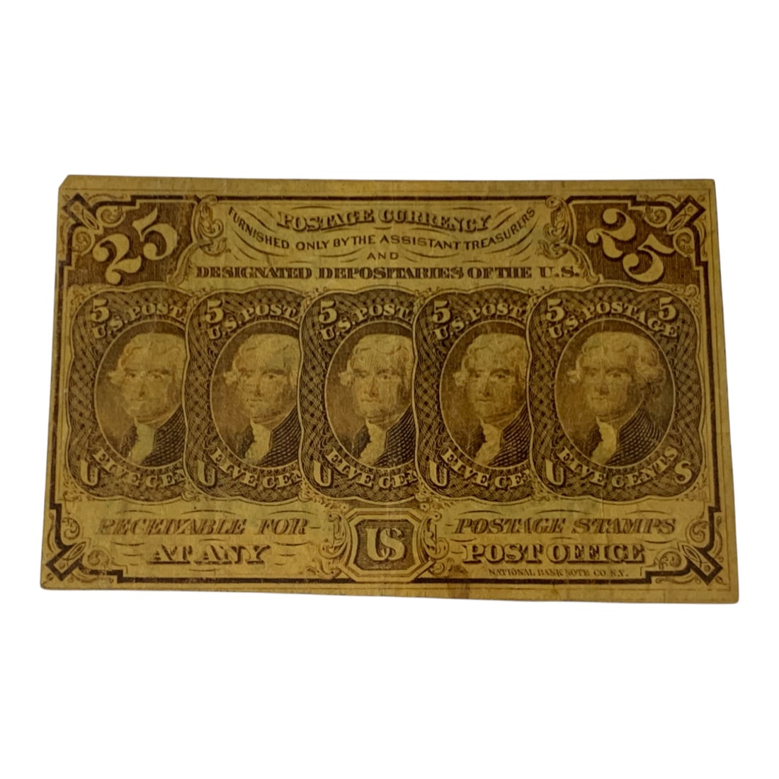 25 Cents Postage Currency, 1st Issue: F # 1281See Photos