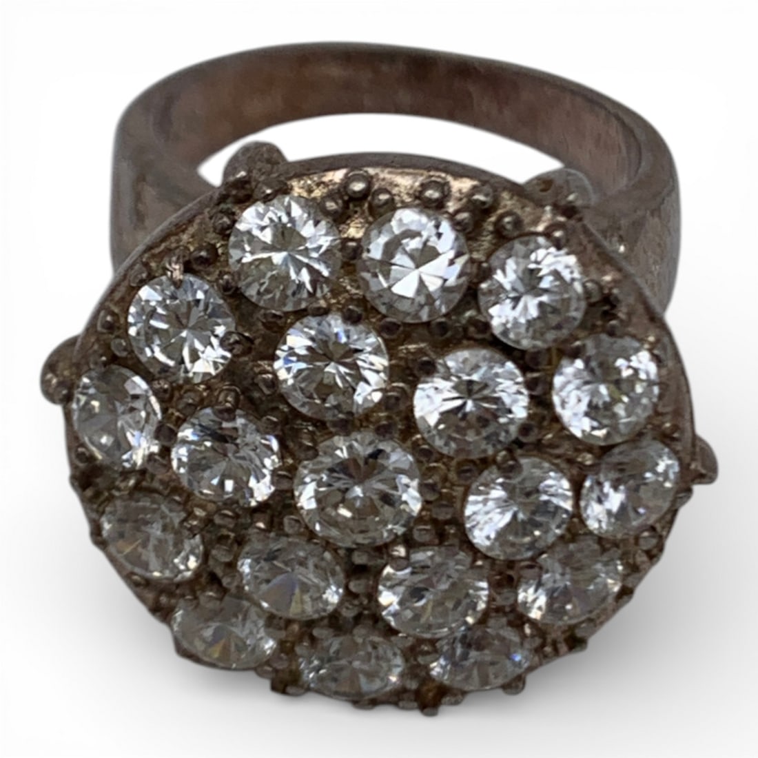 Sterling Silver Ring With Clear Stones - 2