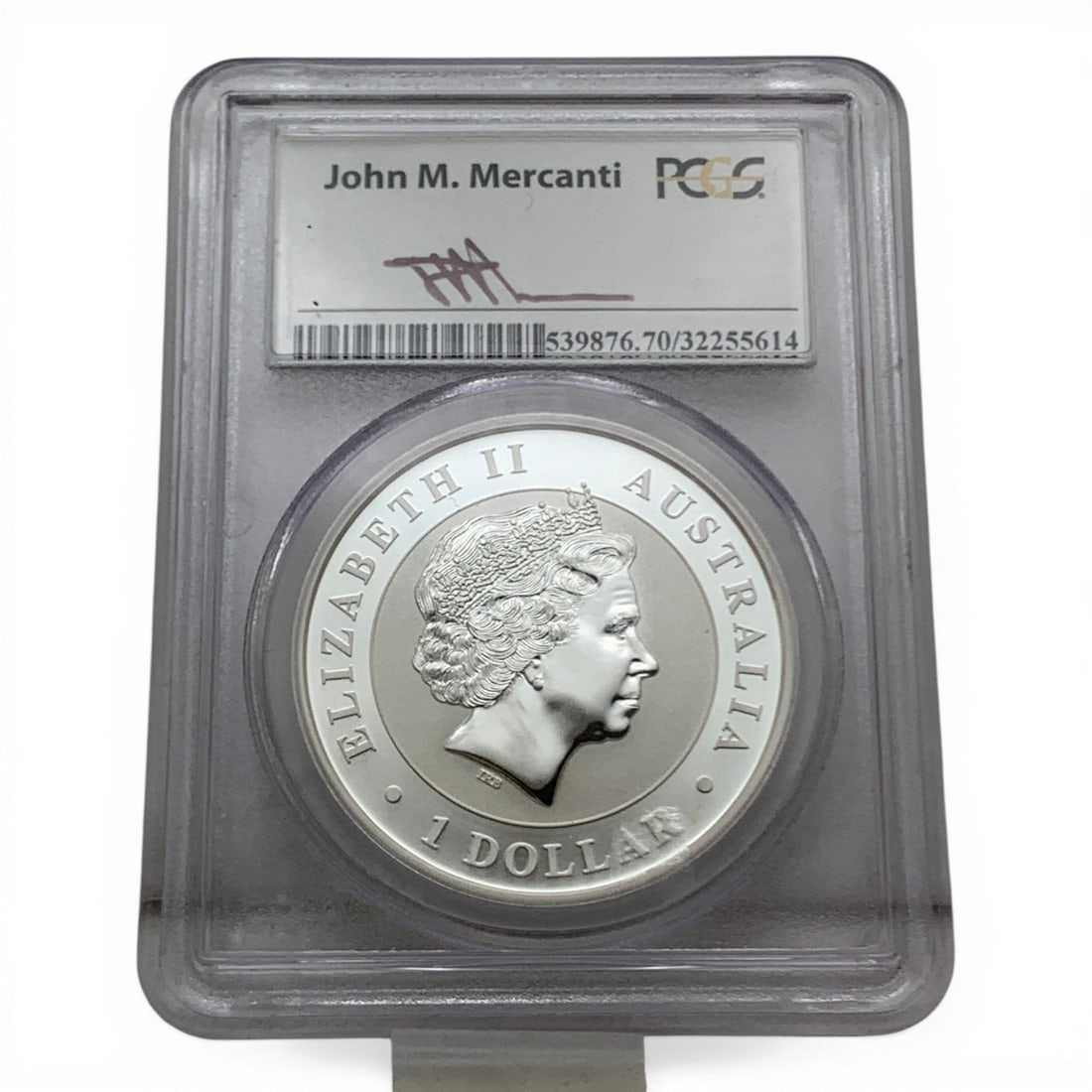 Pcgs Graded 2015 P Australia 1oz. Silver Dollar: Pcgs Ms70 - 2015 1oz 999 Silver - John M. Mercanti In Pcgs Graded Case