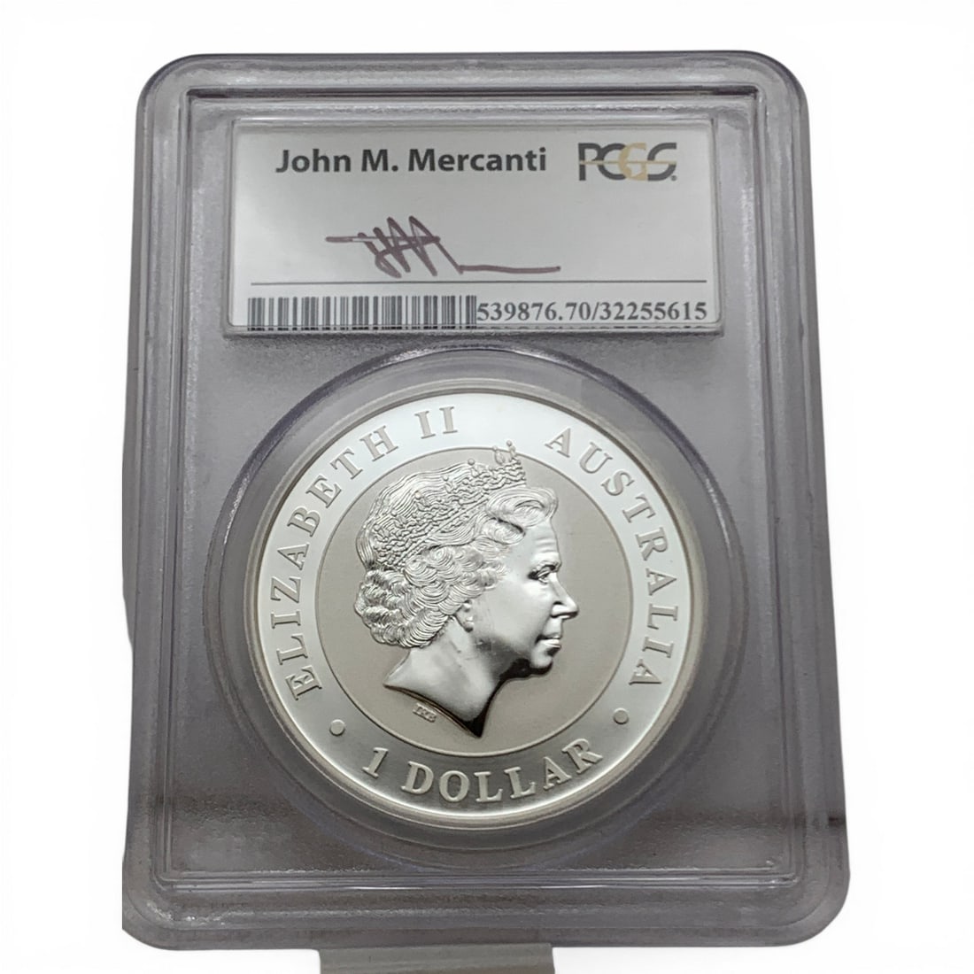 Pcgs Graded 2015 P Australia 1oz. Silver Dollar: Pcgs Ms70 - 2015 1oz 999 Silver - John M. Mercanti In Pcgs Graded Case