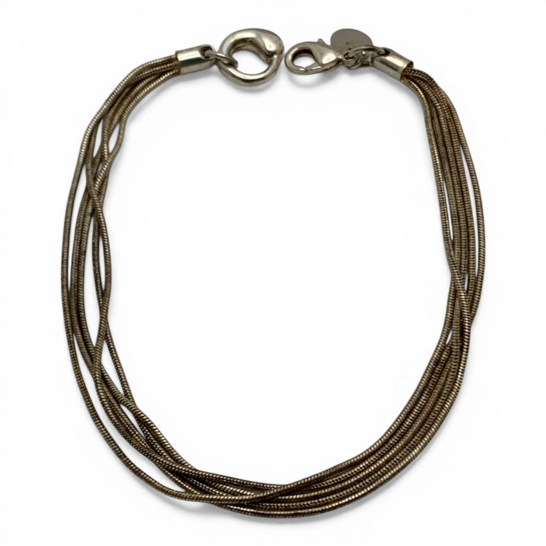 Sterling Silver Multi Strand Bracelet: Marked 925 - 9 1/4" Long - 10.4 Grams