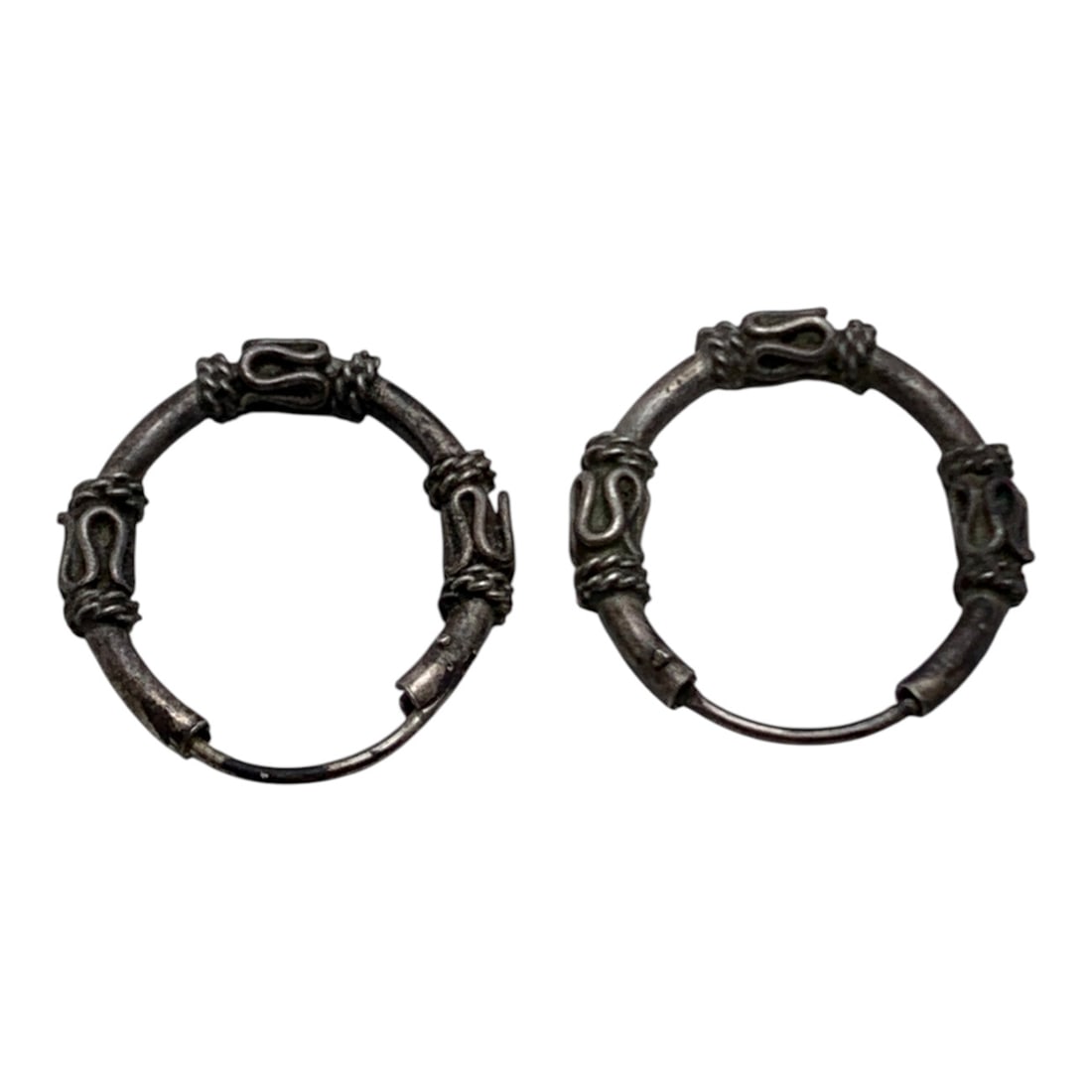 Silver Hoop Earrings - 2