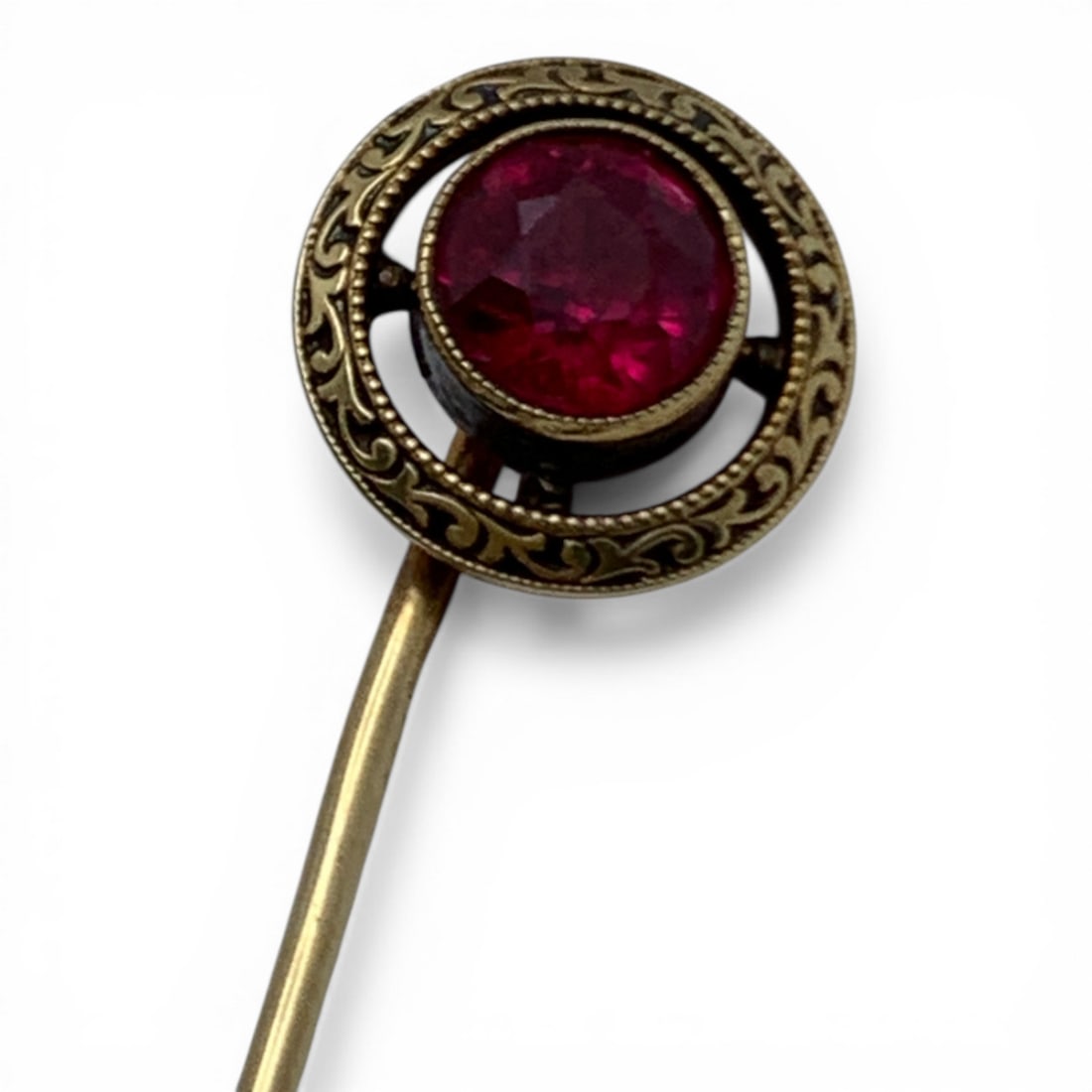 14k Yellow Gold & Ruby Pin - 2