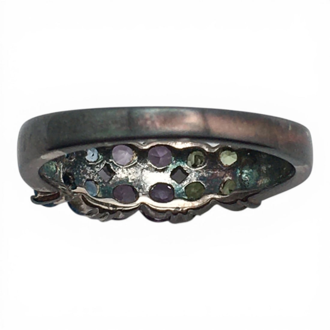 Sterling Silver Ring With Colored Stones - 4
