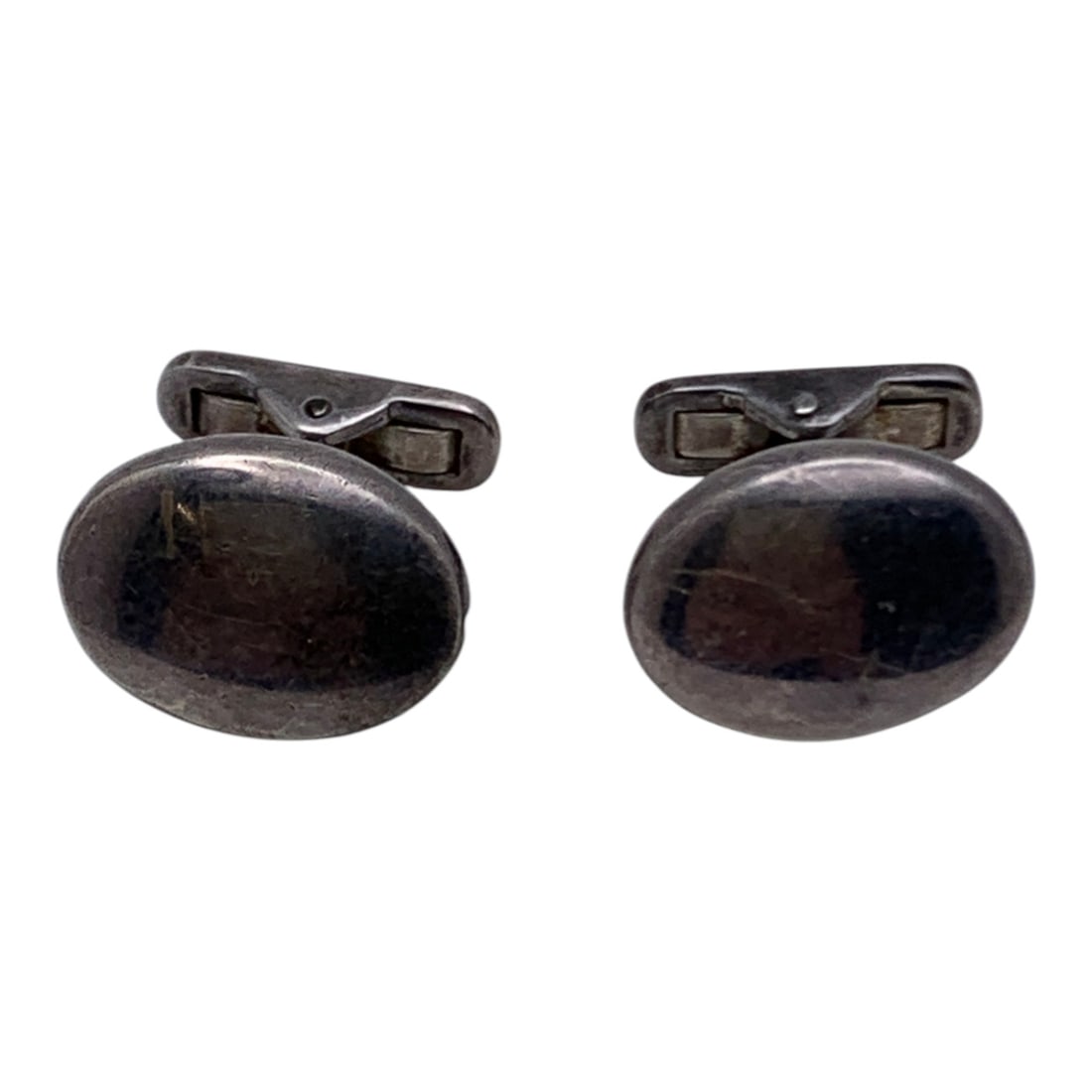 Sterling Silver Cuff Links: Marked 925 - 5/8" Long - 17.4 Grams