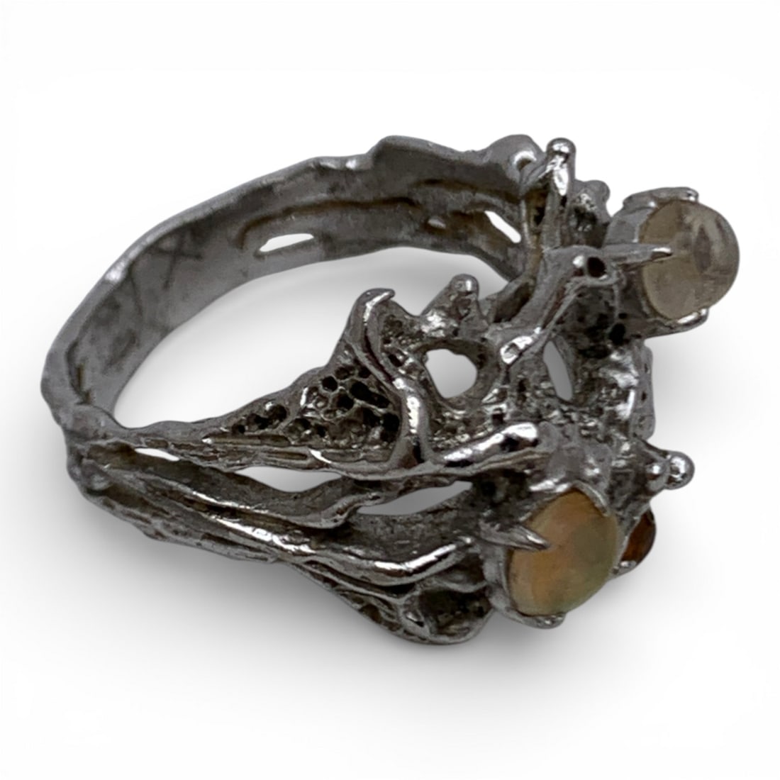 Sterling Silver Ring With Stones - 4