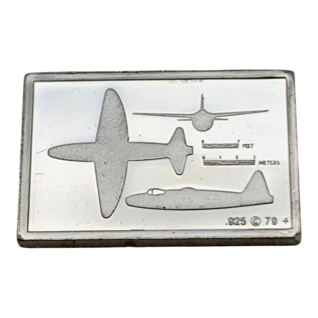 Sterling Silver Airplane Bar: Marked 925 - 5/8" Long - 2.1 Grams