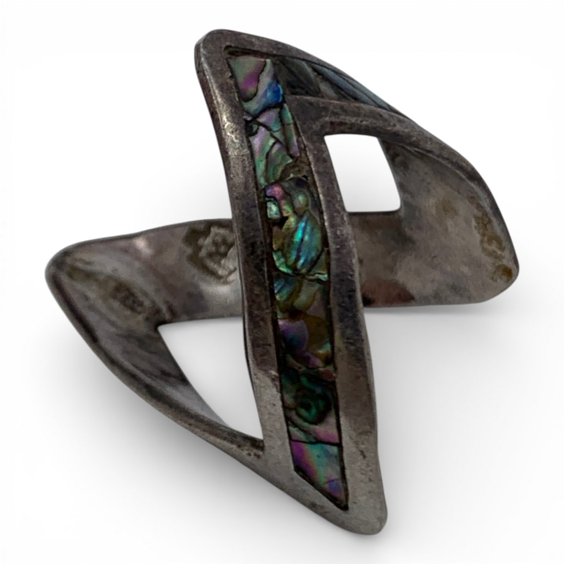 Sterling Silver & Abalone Ring - 4