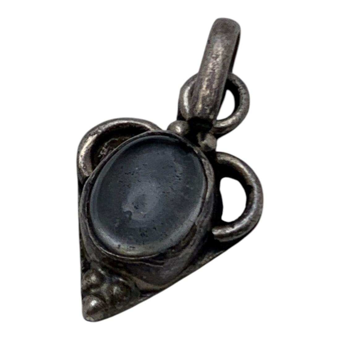 Silver Pendant With Clear Stone - 3