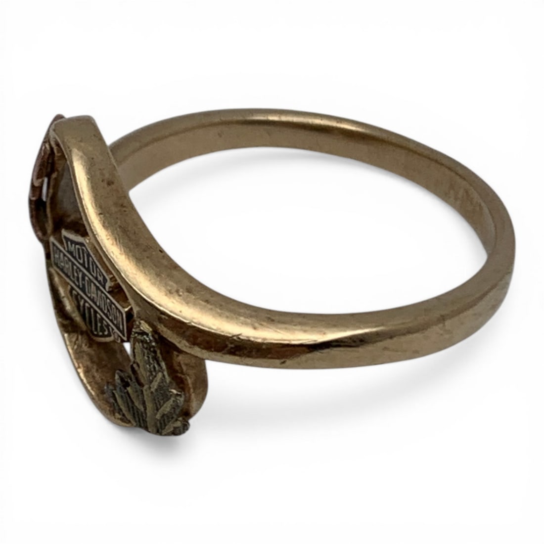10k Yellow Gold Harley Davidson Ring - 3