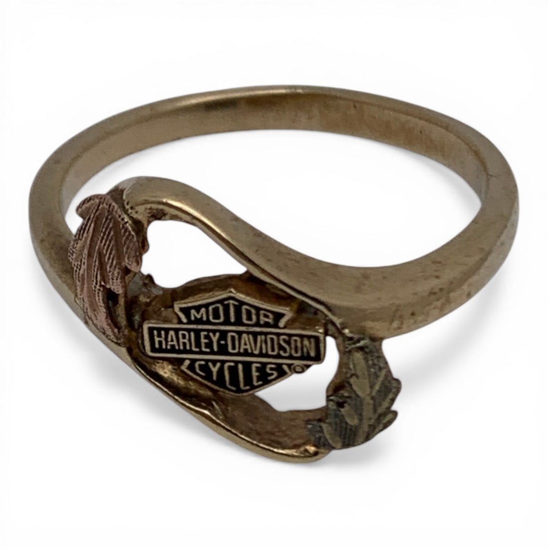 10k Yellow Gold Harley Davidson Ring - 5
