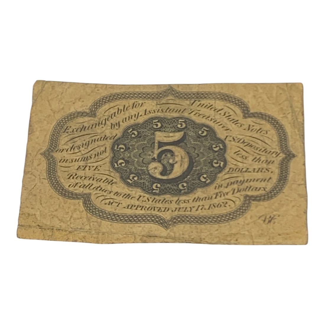 5 Cents Postage Currency Note, 1st Issue - 2