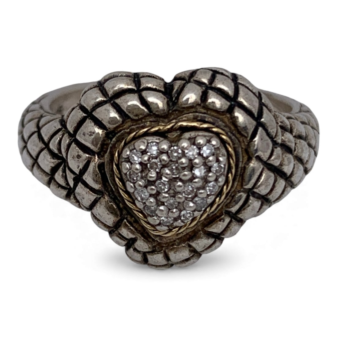 Sterling Silver & 18k Gold Heart Ring (1 of 3)
