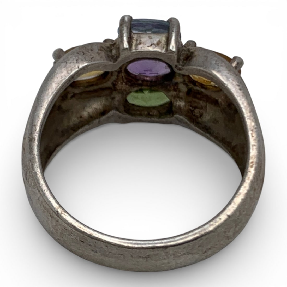 Sterling Silver Ring With Colored Stones - 2