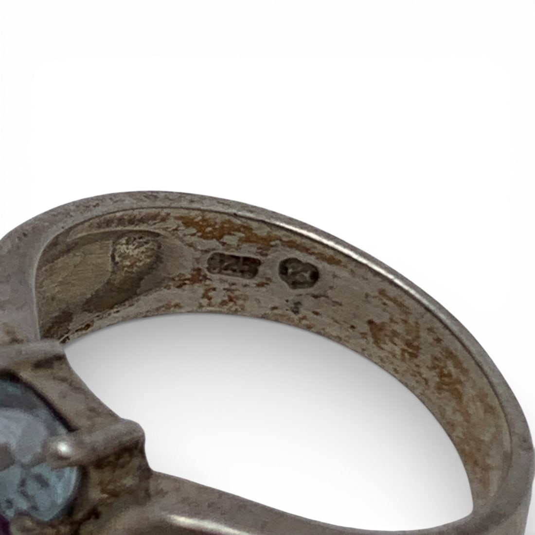 Sterling Silver Ring With Colored Stones - 6