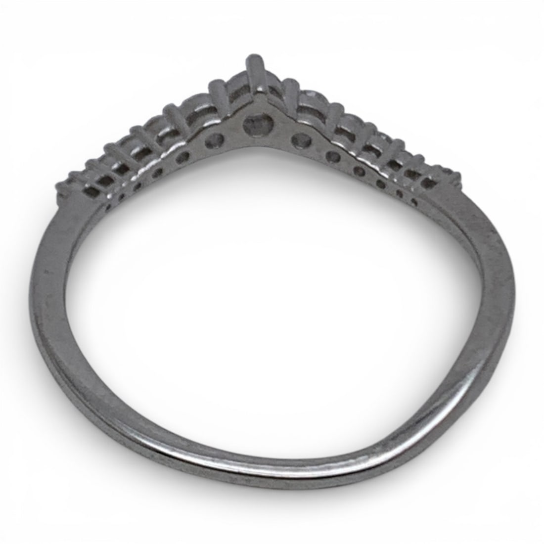 Sterling Silver Ring With Clear Stones - 2