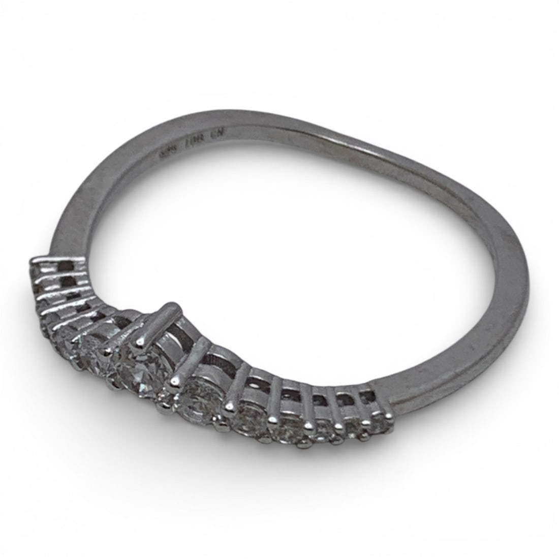 Sterling Silver Ring With Clear Stones - 3