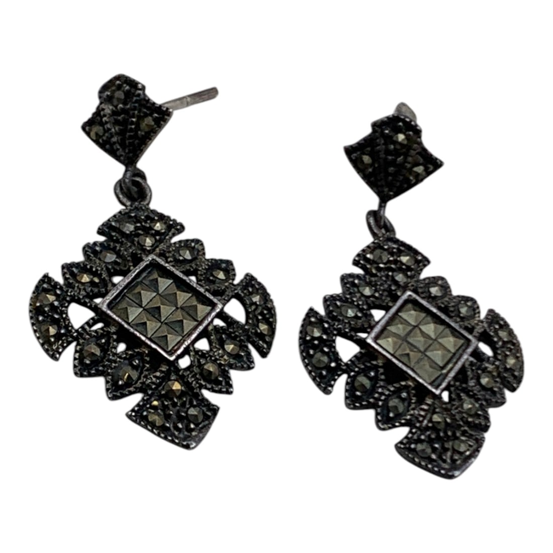 Sterling Silver & Marcasite Earrings - 4