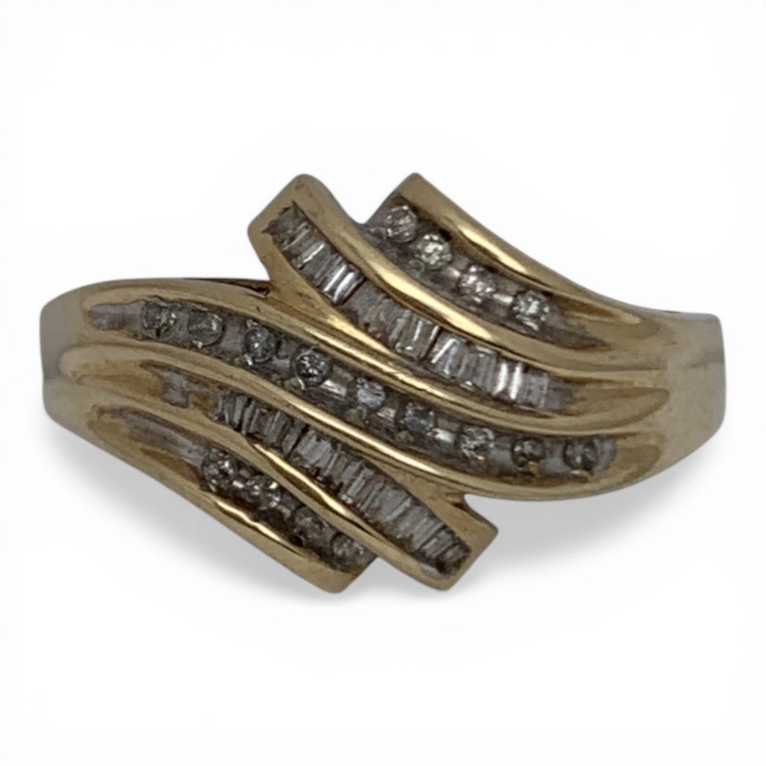 10k Yellow Gold & Diamond Ring: Marked 10k - Size 6 - 2.2 DwtGemstones Tested With Presidium Gem Tester Il - Berners Does Not Guarantee Authenticity Of Gemstones