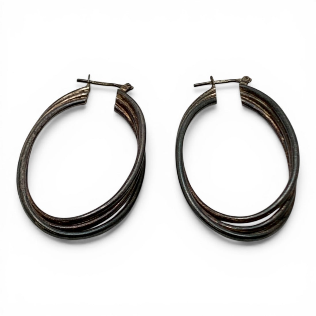 Sterling Silver Earrings: Marked 925 - 3" Long - 10.5 Grams