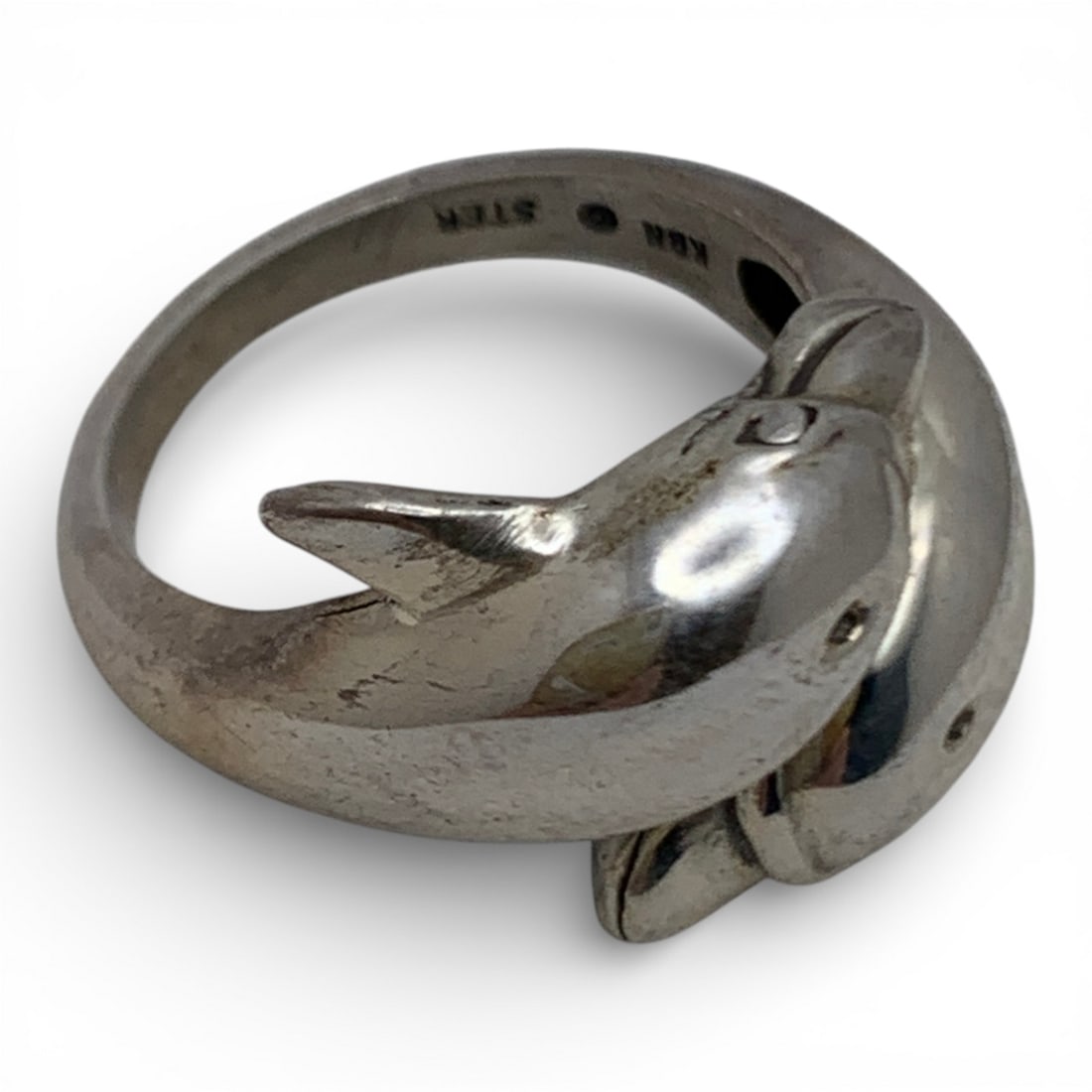Sterling Silver Dolphin Ring - 4