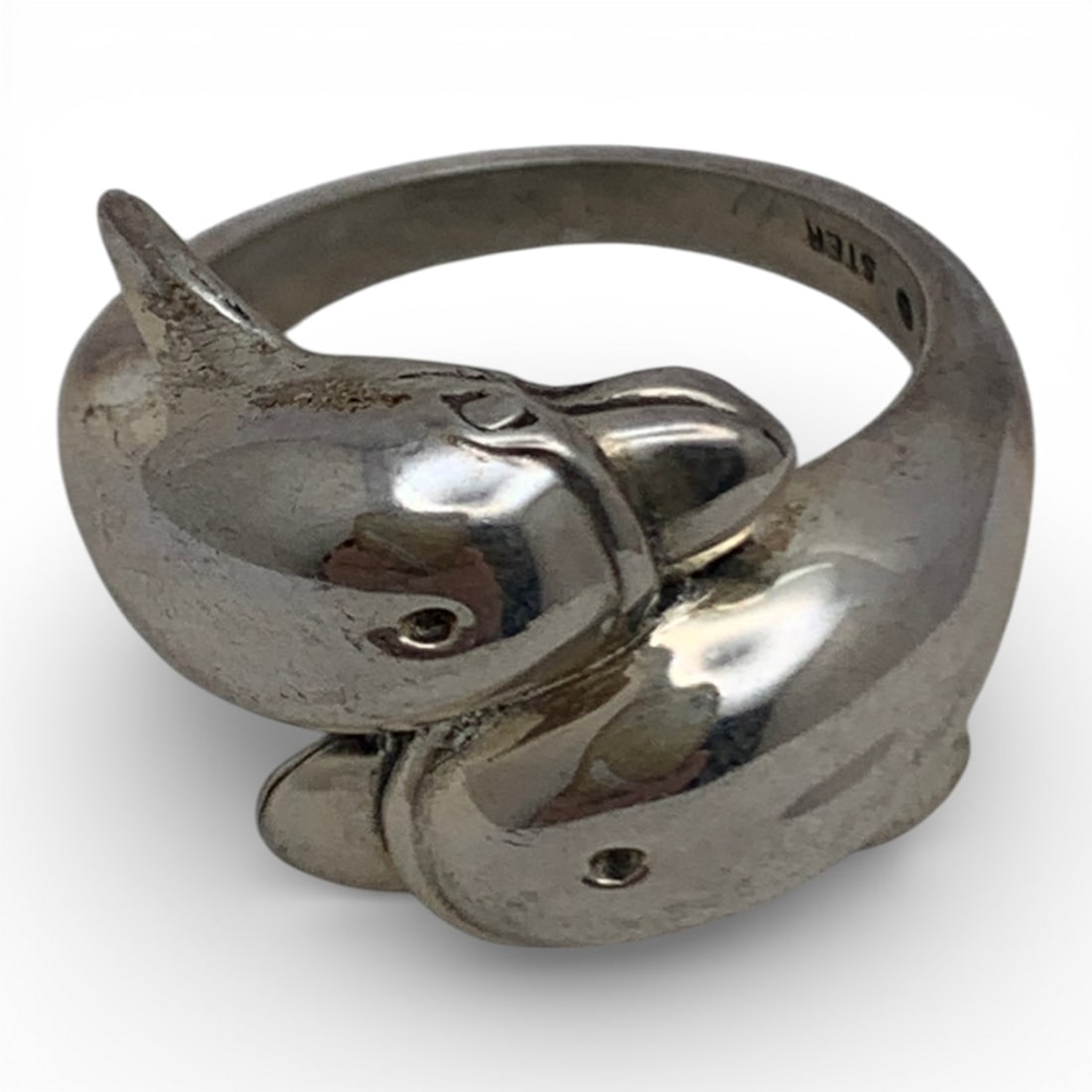Sterling Silver Dolphin Ring - 5