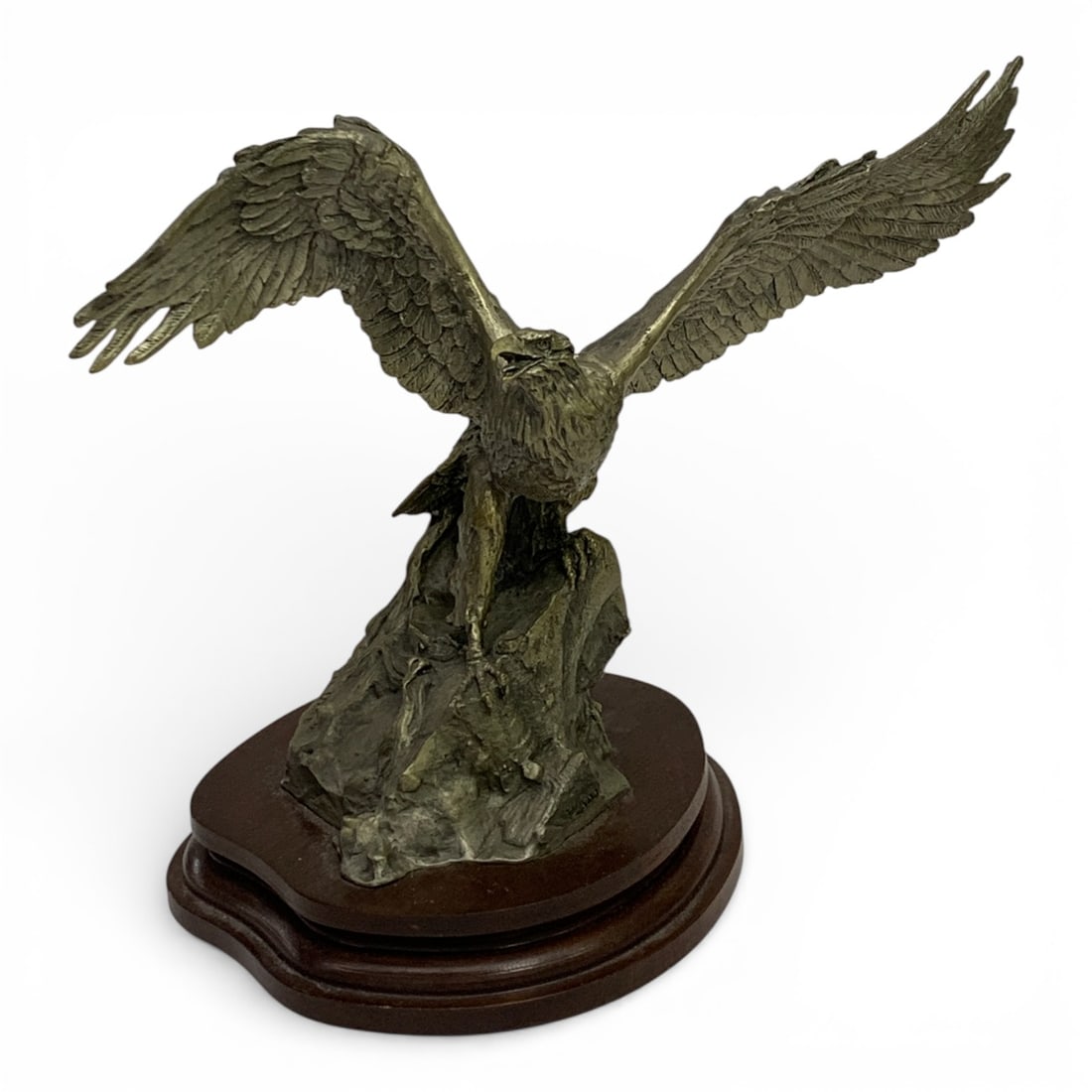 1987 Michael Boyett Pewter Eagle Sculpture: Where Only Eagles DareMarked On Edge: 1987 Michael Boyett, 71/5007 3/4" Tall