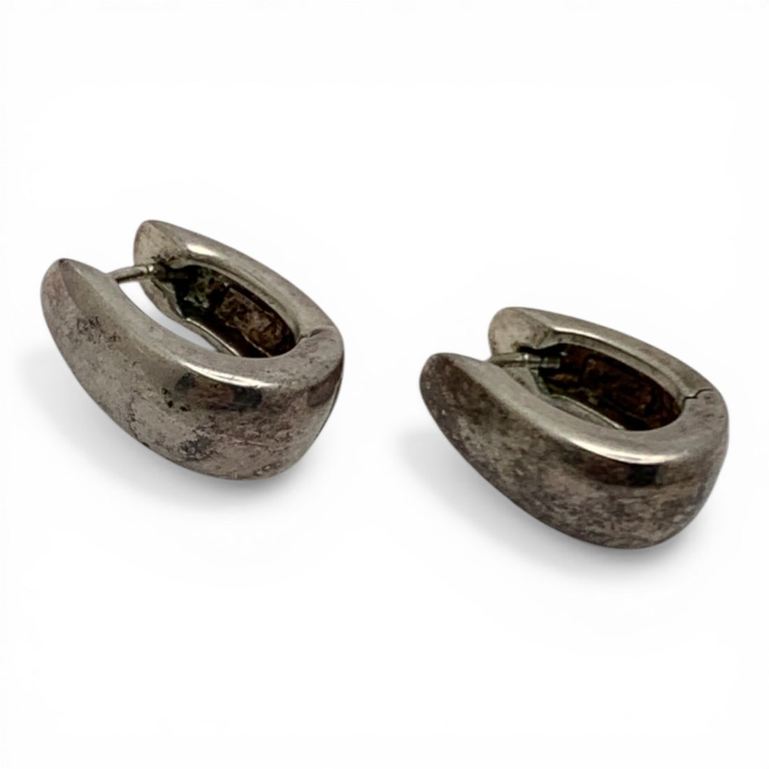 Sterling Silver Earrings: Marked 925 - 5/8" Long - 7.2 Grams