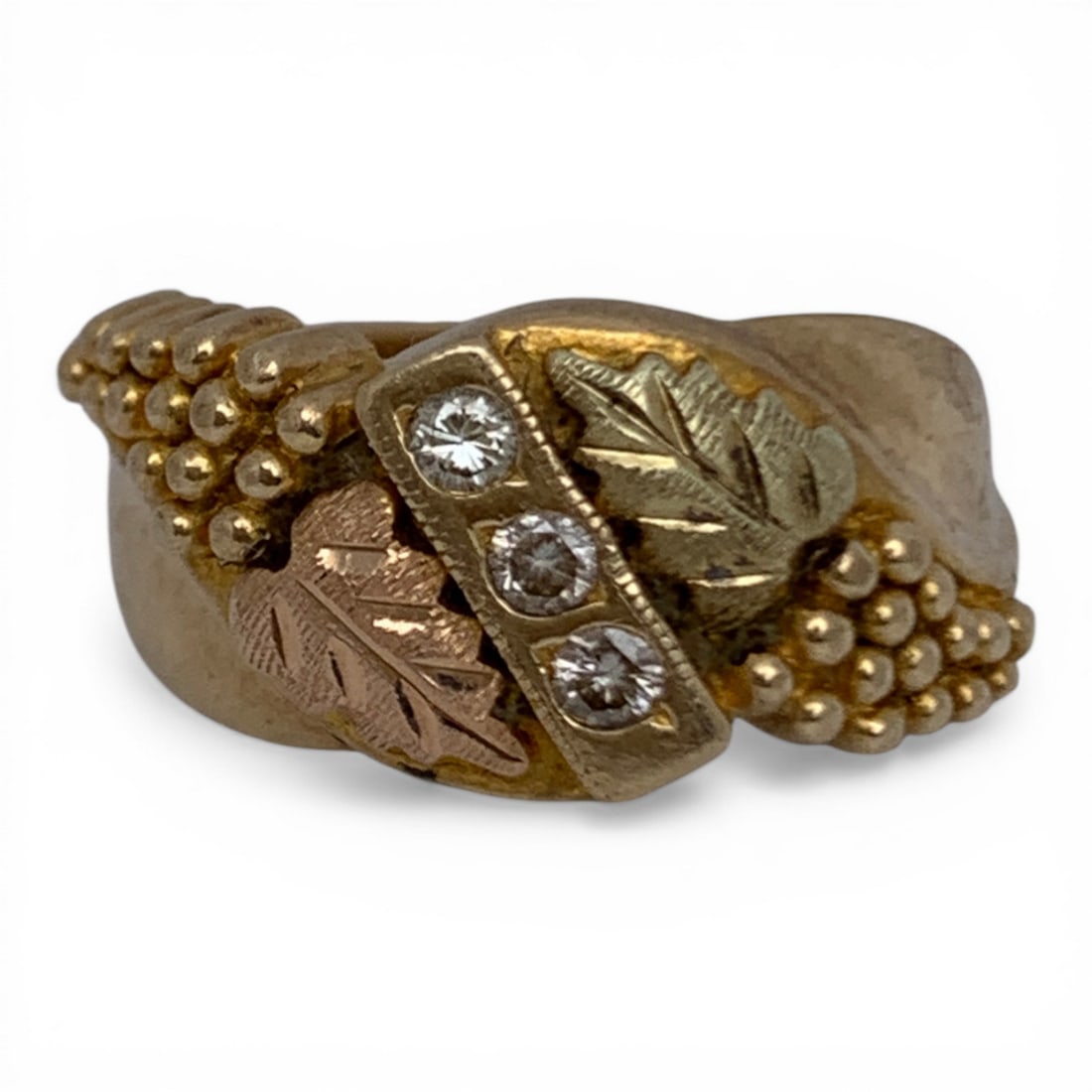 10k Yellow Gold & Diamond Ring: Marked 10k - Size 5.25 - 3.4 DwtGemstones Tested With Presidium Gem Tester Il - Berners Does Not Guarantee Authenticity Of Gemstones