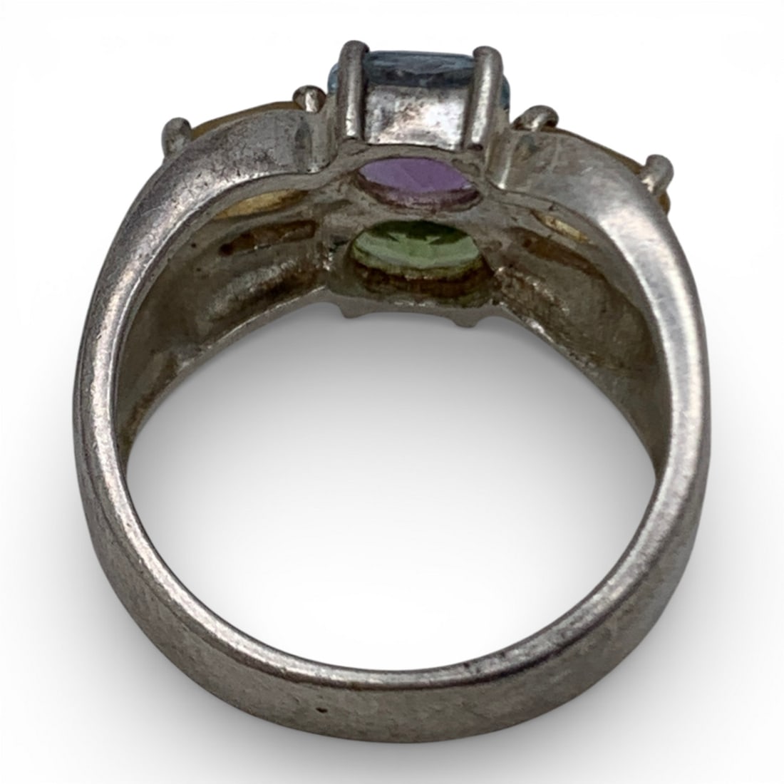 Sterling Silver Ring With Colored Stones - 2