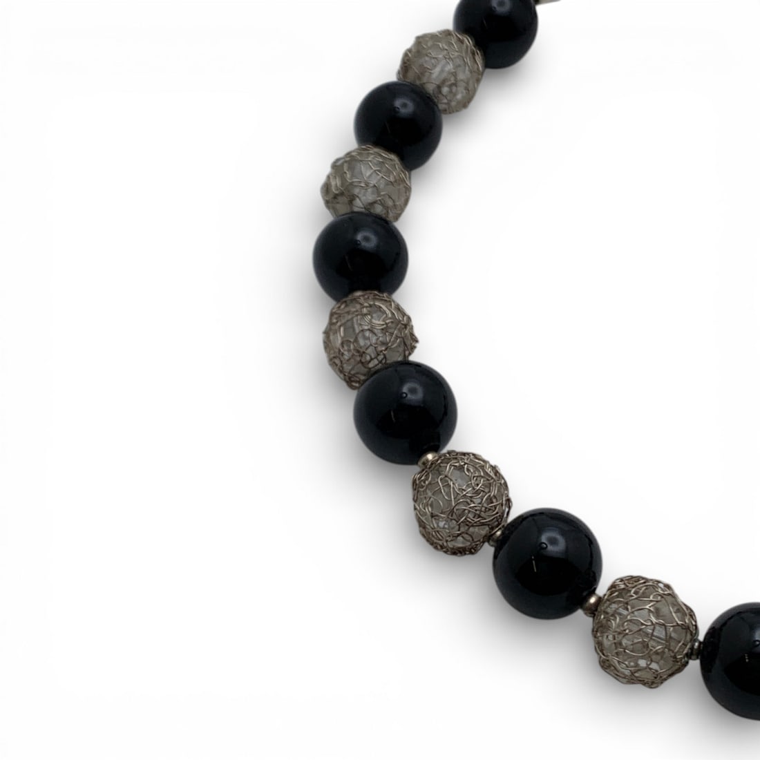 Sterling Silver Beaded Necklace - 4