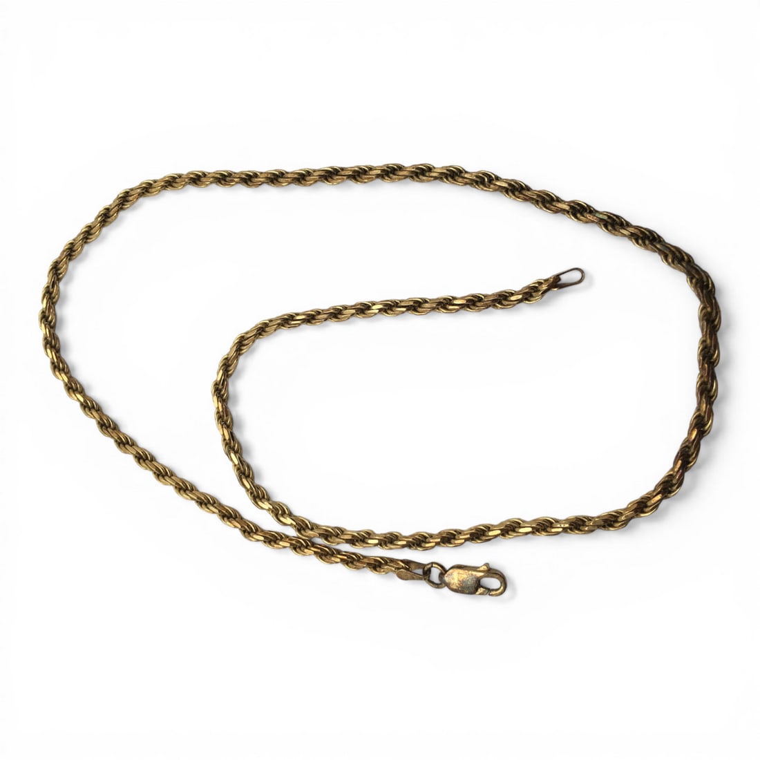 Sterling Silver Gold Tone Italian Necklace: Marked 925 - 18 1/8" Long - 16.2 Grams