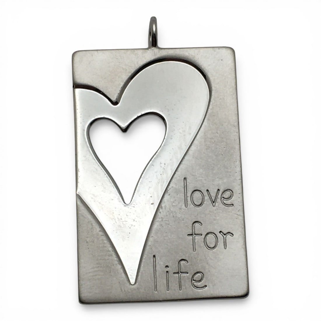 Sterling Silver " Love For Life " Pendant: Marked 925 - 1 1/2" Long - 8.7 Grams