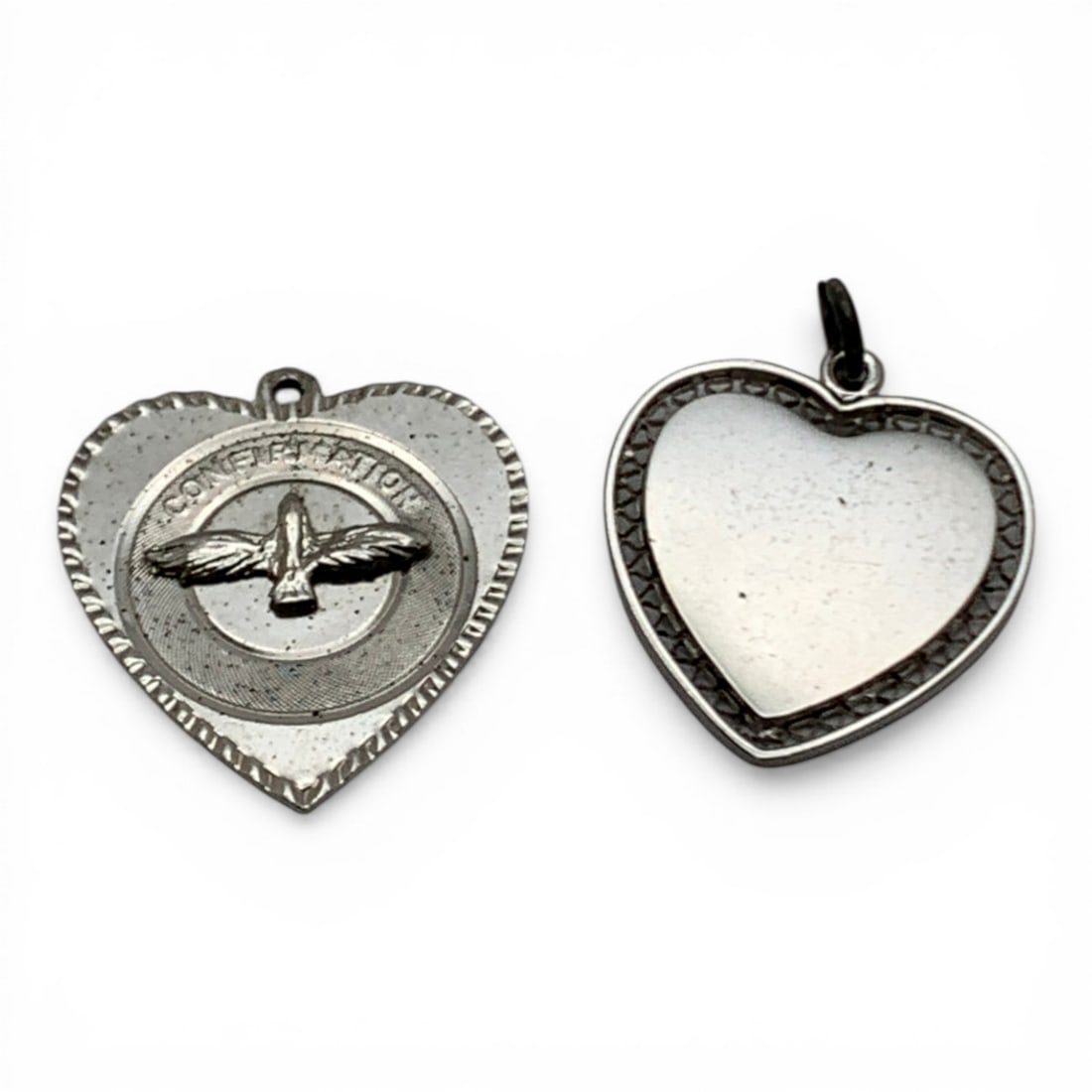 2 Sterling Silver Heart Pendants - 3