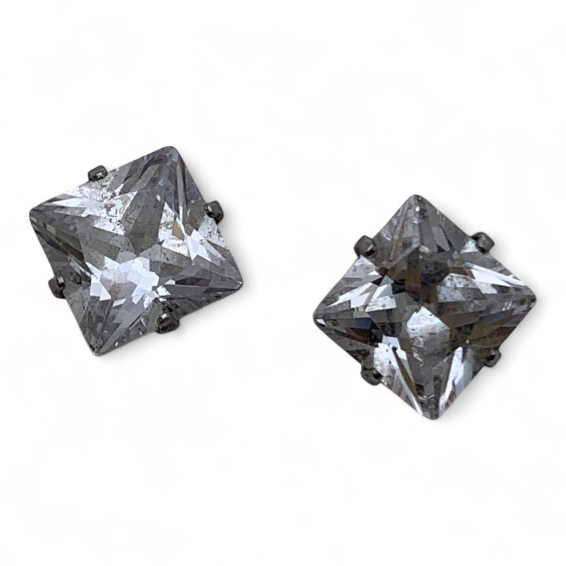 Pair Of Silver & Clear Stone Earrings (1 of 6)