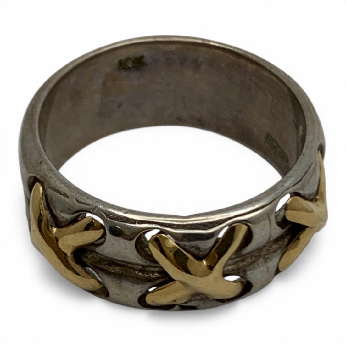 Sterling Silver & 18k Gold Ring - 5