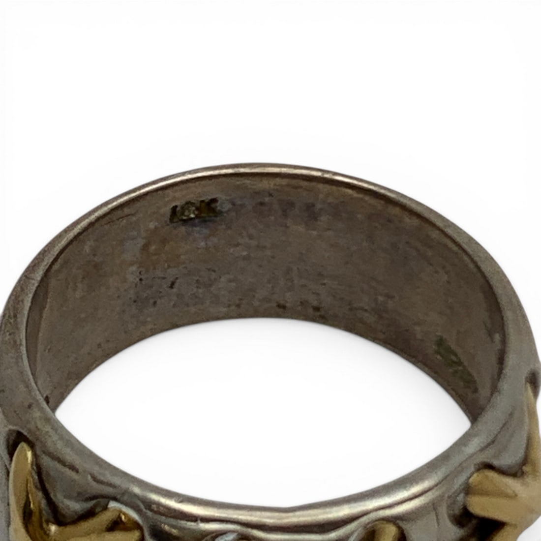 Sterling Silver & 18k Gold Ring - 6