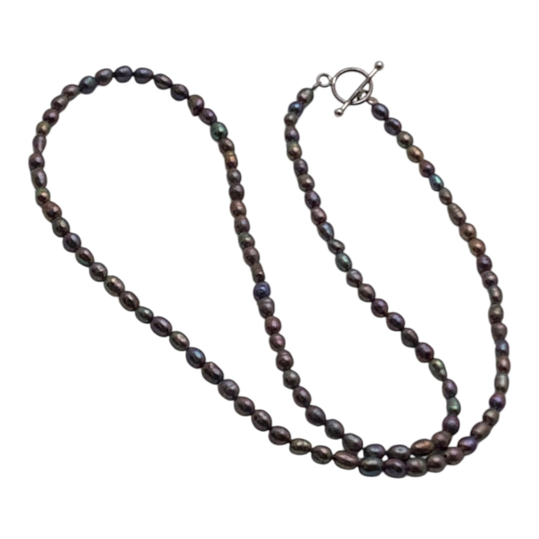 Silver & Pearl Necklace: Tests Silver - Marked 925 - 17 3/8" Long - 6.5 Grams