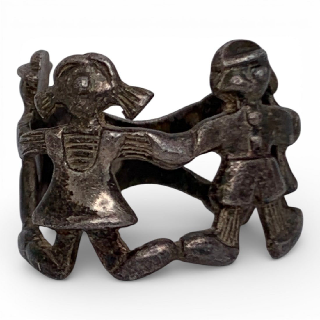 Sterling Silver Figural Ring: Marked 925 - Size 5 - 4.9 Grams