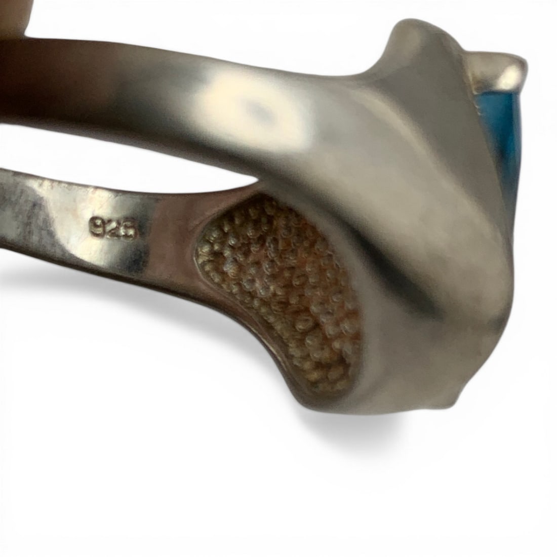 Sterling Silver & Blue Stone Ring - 6