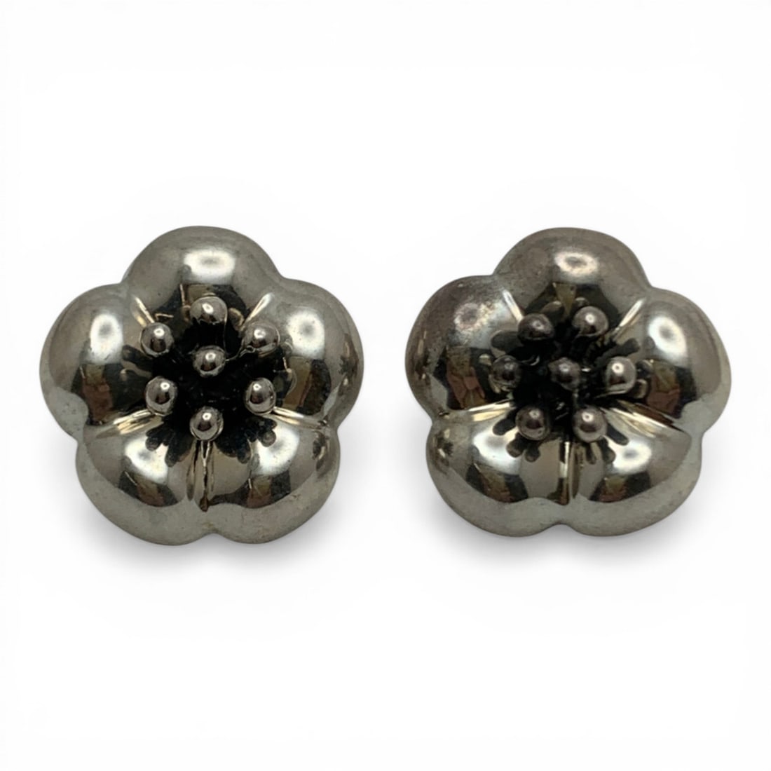 Sterling Silver Flower Earrings - 3