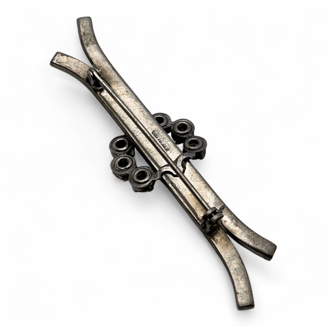 Sterling Silver & Rhinestone Pin - 2