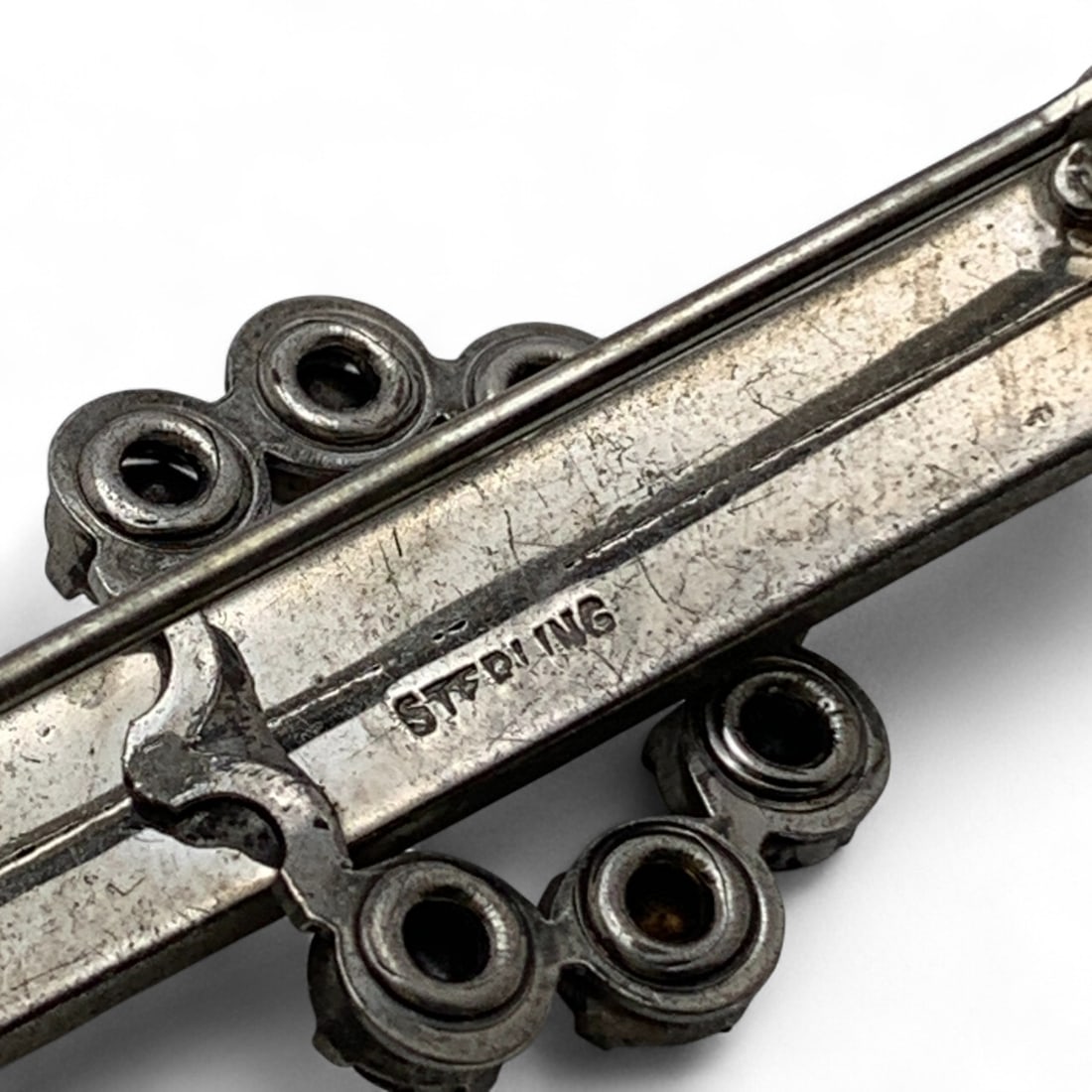 Sterling Silver & Rhinestone Pin - 3