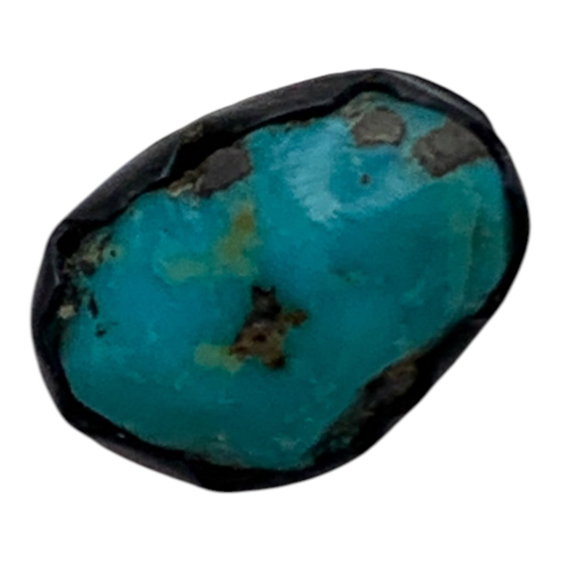 Silver & Turquoise Pin: Tests Silver - 3/8" Long - 2.8 Grams