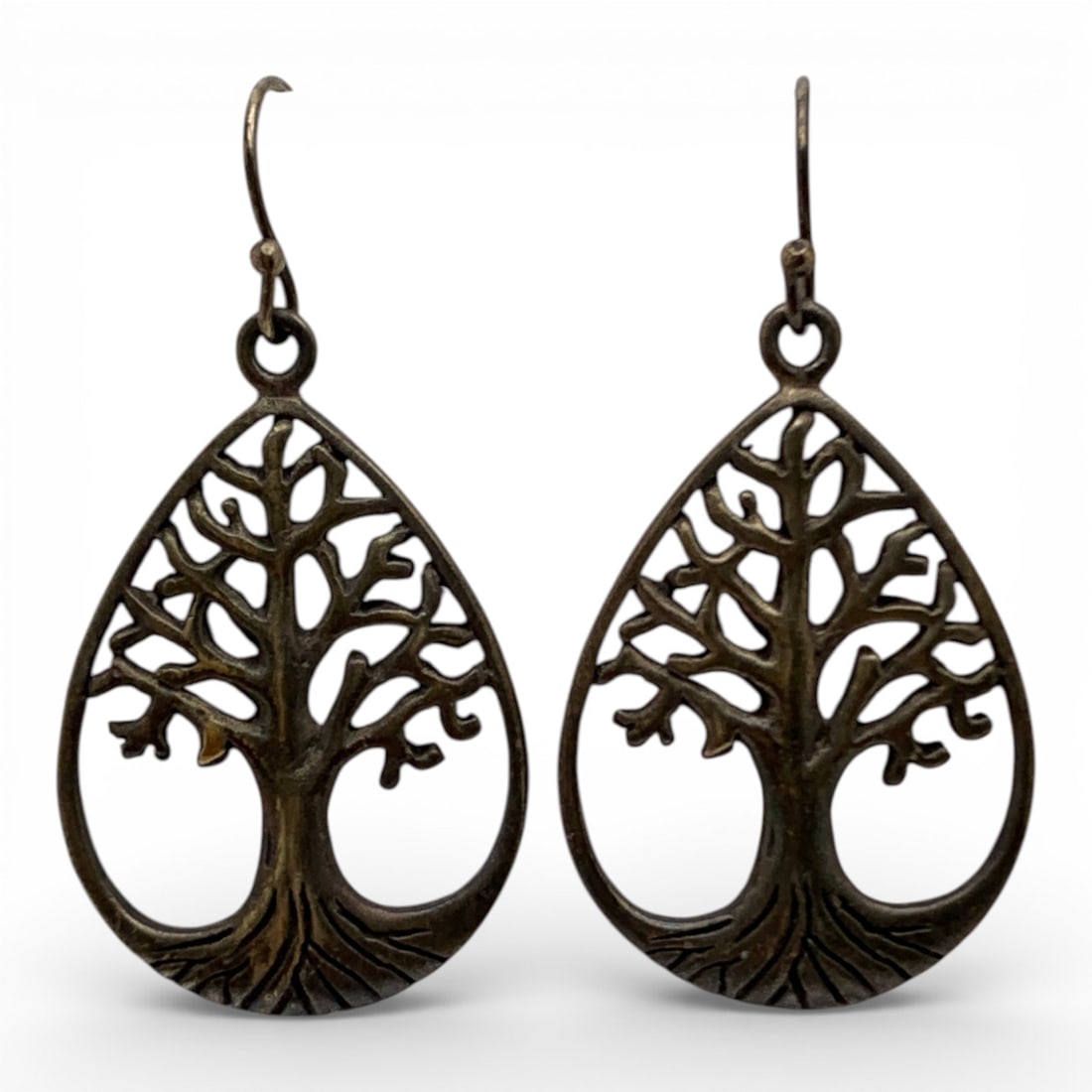 Pair Of Sterling Silver Earrings: Marked 925 - 1 5/8" Long - 8.8 Grams