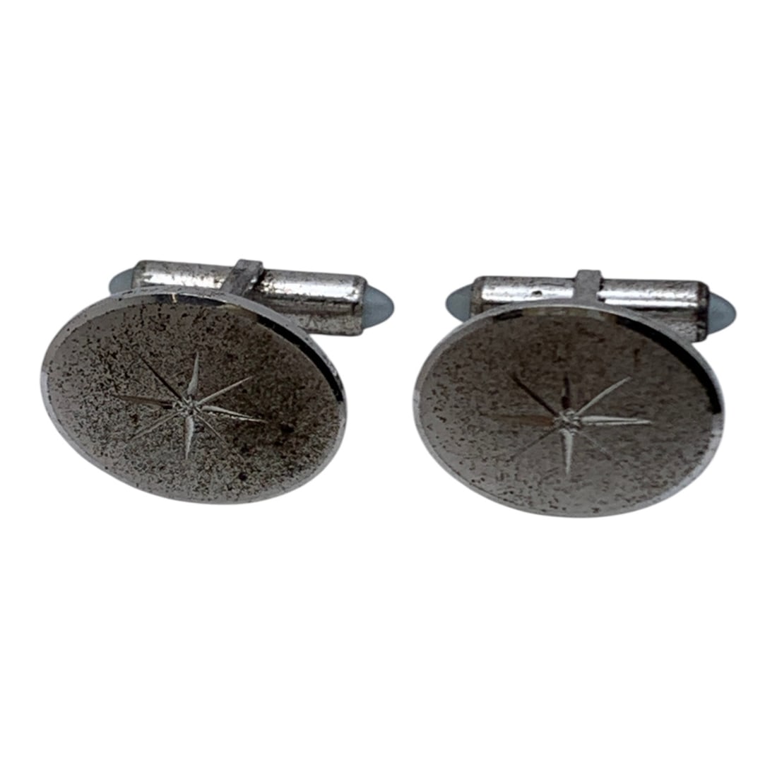 Krementz Sterling Silver & Diamond Cuff Links: Marked Krementz Sterling - 3/4" Long - 9.2 Grams