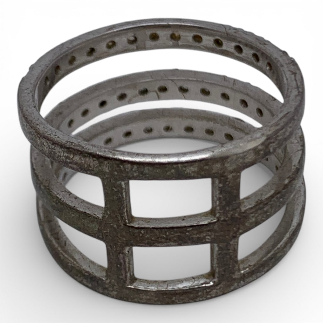 Sterling Silver Ring With Clear Stones - 2