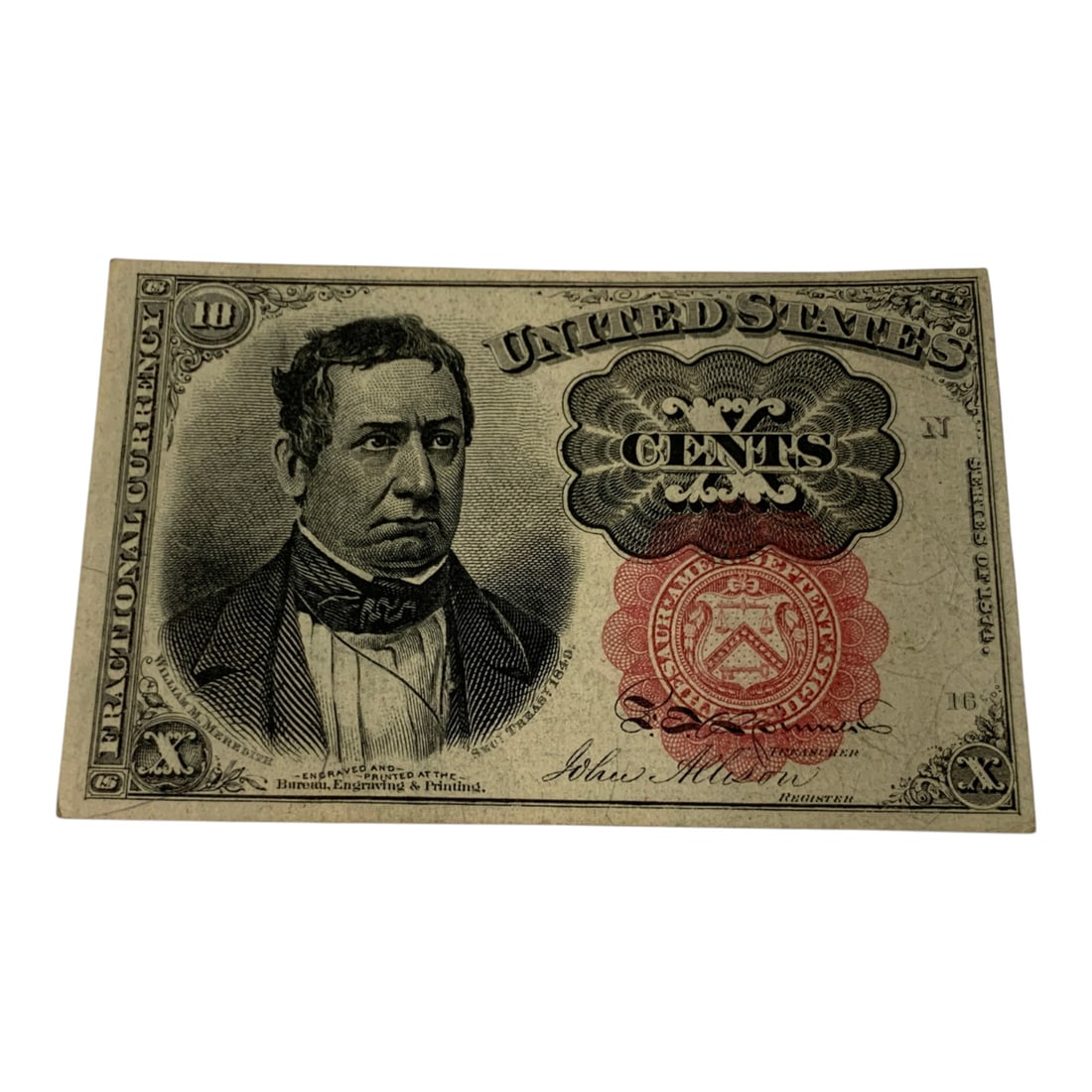 10 Cents Fractional Currency Note, 5th Issue (1 of 2)